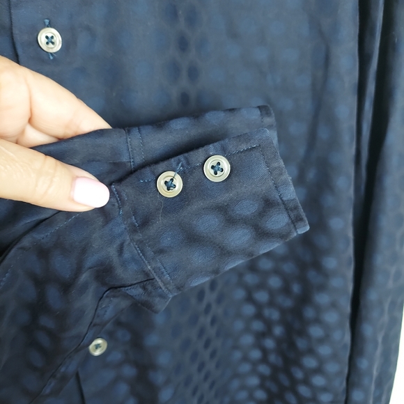 Neck 16 Men's Dress Shirt Honeycomb Pattern - Picture 3 of 14